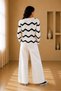 Women's Zigzag Thin Striped Crew Neck Knitwear Sweater - 3