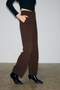 Phaliera Women's Flexible Fabric Comfortable Fit Velcro Closure Dark Brown Trousers - 5