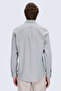 Khaki Comfort Fit Button down Collar 100% Cotton Long Sleeve Linen Shirt - 6