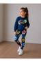 Girl's Floral Patterned Sweatshirt Leggings 2-Piece Set - 2