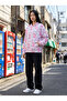 Women's Anime Printed Zippered Hooded Windbreaker Jacket Pink - 2