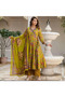Green Viscose Cotton Salwar Kameez & Dupatta - ALV2092-Green-Size:2XL-44-Inches - 5