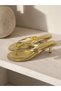 Gold Skin Flip-Flop Heeled Slippers Orthopedic Women's Sandals 5cm Heel - 2