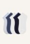 Women's Set of 5 Wavy Edge Ribbed Cotton Booties Socks E2119Axns