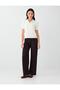 Bitter Brown Wide Leg High Waist Long Knitted Pants
