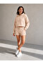 Women's Hooded Kangaroo Pocket Crop Sweatshirt and Shorts 2-Piece Set – 2 Yarns - 2
