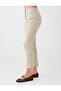 Stone High Waist Zipper Trousers with Detailed Cuffs - 4
