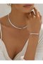 Silver Herringbone Necklace and Bracelet Set - 2