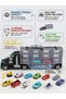 Big Transport Carrier Truck Toy Set with 12 Mini Cars & Helicopter – Portable Toy Car Storage Container with Helipad & Slide | 2-in-1 Rescue Vehicle Playset | Best Birthday, Eid & Ramadan Gift - 2
