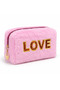 Plush Pen Holder and Makeup Bag Zippered Multi-Purpose Organizer Bag Pink - 3