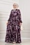 Müjde Half Button Robe Dress-Purple