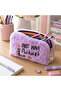 Plush Pen Holder and Makeup Bag Zippered Multi-Purpose Organizer Bag Lilac - 3