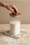 Acacia Handle Vacuum Lid Square Striped Glass Jar 1850 ml - Borosilicate Glass Jar for Beans and Food - 5