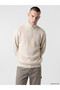 Özmarka New Season Beige Stand Collar Men's Knitwear Sweater