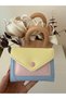 Women's Multi-Colored Wallet with Snap Fastener Detail