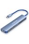 موزع USB-C مع شحن بقوة 100 واط، ومنفذ HDMI بدقة 4K، وقارئ بطاقات مزدوج، ومتوافق مع USB 3.0 و 2.0 (إصدارات 2025-2016)