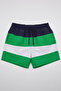 Men's Mesh Swim Shorts with Pockets in Navy Blue, Green and White