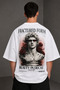 Fractured Form Unisex White 100% Cotton Oversize Printed T-Shirt