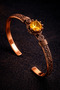 100% Pure Copper Yellow Citrine Zircon Stone Women's Bracelet Handmade Adjustable Authentic Premium Design