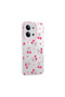 Redmi 15C Compatible Case with Camera Protection Patterned Clip Cover - Hearted Cherry - T42001 - 2