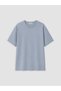 Lcwaikiki Curve Blue Large Size 100% Cotton Women's T-Shirt - 3