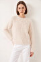 Women's Furry Oversize Cream Sweater - 2