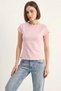 Women's Cotton Corset with Metal Buckle on the Back and Slit Detail, Top Dusty Pink - 6