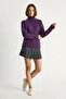 Women's Turtleneck Purple Sweater - 6