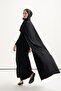 Chinese Buttoned Kaftan Dress Black - 3