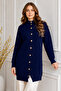Patterned Beard Cardigan N3324 Navy Blue