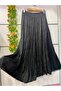 Patterned Silk Satin Flared Skirt with Lining