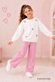 Girl's Butterfly Detailed Top and Bottom Set Tkm1020 - 3