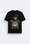 Mustafa Kemal Atatürk Wolf Printed Crew Neck Black T-Shirt T-Shirt
