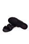 Black Color Genuine Leather Men's Slippers - 2