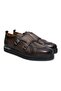 Gray Color Laceless Genuine Leather Men's Shoes