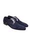 Dark Blue Color Lace-Up Genuine Leather Suede Leather Sole Men's Shoes