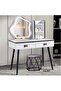 Harmony Homes Vanity Desk with LED Lighted Mirror – Makeup Table with Touch Sensor & Multiple Light Modes – 2 Drawers & 3 Storage Cabinets - 2
