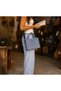 Blue Indigo Canvas Women's Hand and Shoulder Bag with Adjustable Strap Vintage 26X20X12 cm - 6