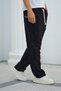 Black Men's Baggy Fit Sweatpants with Laces, Comfortable Cut Casual Trousers - 6