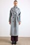 Oversize Low Sleeve Double Breasted Coat Light Gray 3173 - 5