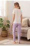 Women's Milan Long Sleeve 100% Cotton Crew Neck Pajama Set - 4