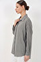 Women's Striped Oversize Shirt 20293 - Gray - 2