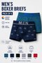 Men’s Boxer Briefs Pack of 6 – Free Size Jersey Underwear, Soft Breathable Fabric, Elastic Waistband, Comfort Fit, Random Colours - 3