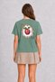 Folk Art Style Apricot Design Unisex T-Shirt - Green