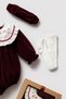 Baby Girl Premium Velvet Romper with Bandana Socks Newborn Bodysuit Mevlüt Gift Box 3 Piece Set - 4