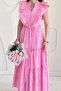 Pink Ruffled Buttoned Dress - 2