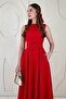 Red Halter Neck Flared Dress - 4