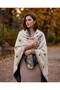 Carnation Patterned Women's Shoulder Shawl, Knitwear Shawl, Cape Shawl, Poncho - 3