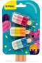 Maxi 3D Eraser Icecreem Stick [Pack of 3pc Blister] For erasing performance for School, Office and Home
