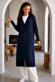 Long Mercerized Cardigan N3338 Navy Blue - 2